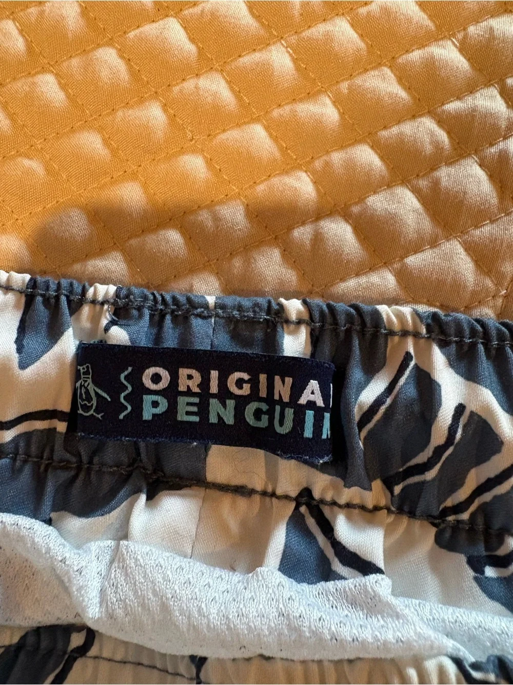 Original Penguin leaf-print volley swim shorts blue off white men’s S